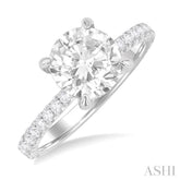 5/8 Ctw Round Shape Semi-Mount Diamond Engagement Ring in 14K White Gold